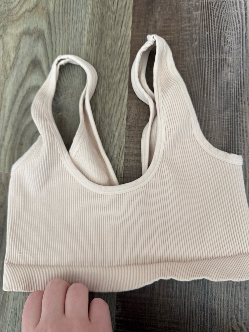 NWOT Free People Movement Seamless Ribbed Racerback Bralette - Beige - Picture 4 of 4
